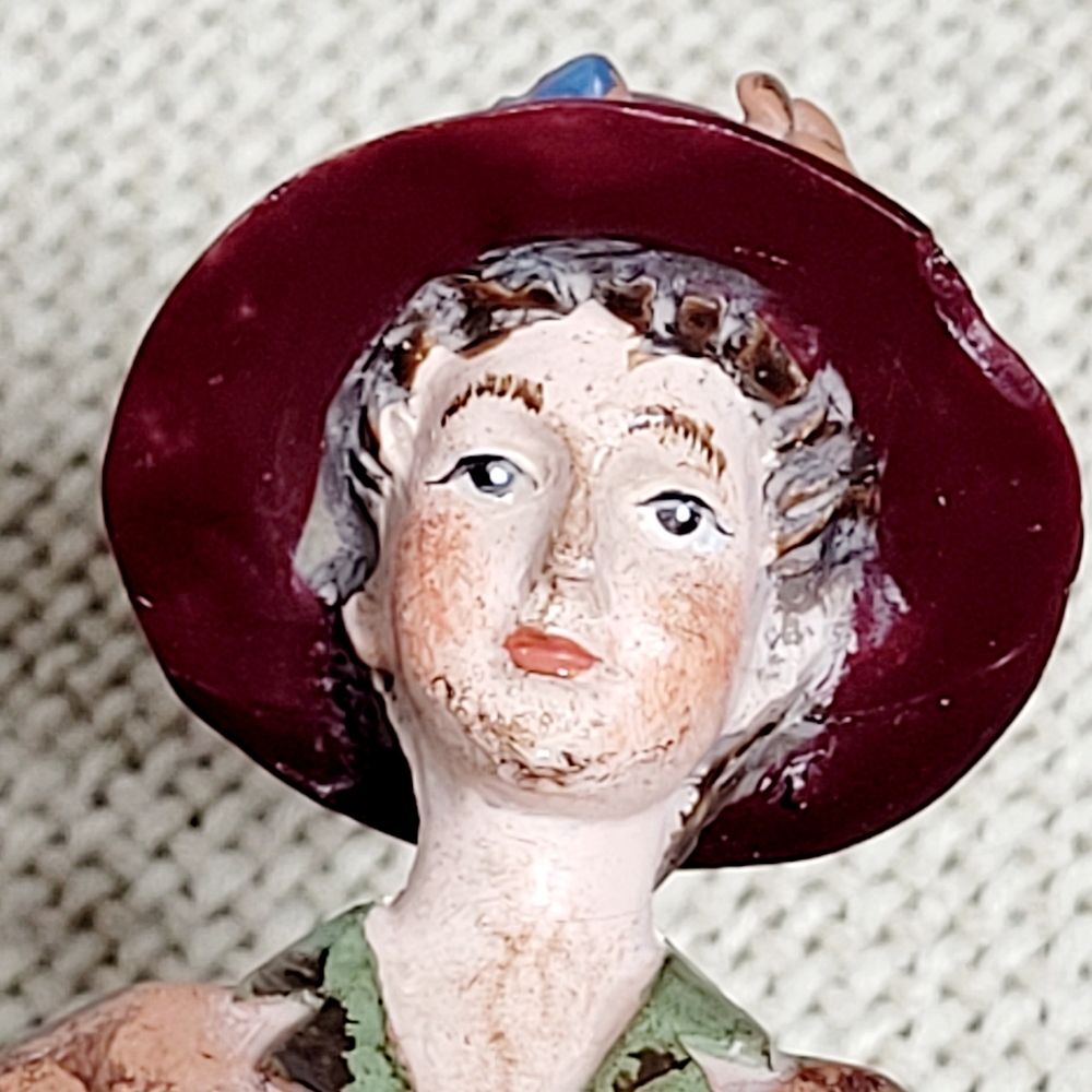 Vintage Appalachian Working Woman Powder Box Folk Art - Picture 10 of 15